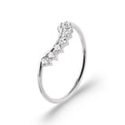 Bague fine en V sertie de zircons en argent 925