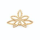 Bague fleur cinq pétales ajourés en fil d’or perlé en plaqué or