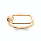 Bague grand maillon ovale noué en fil d’or en plaqué or