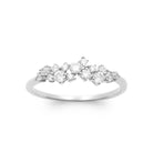 Bague grappe de zircons en argent 925
