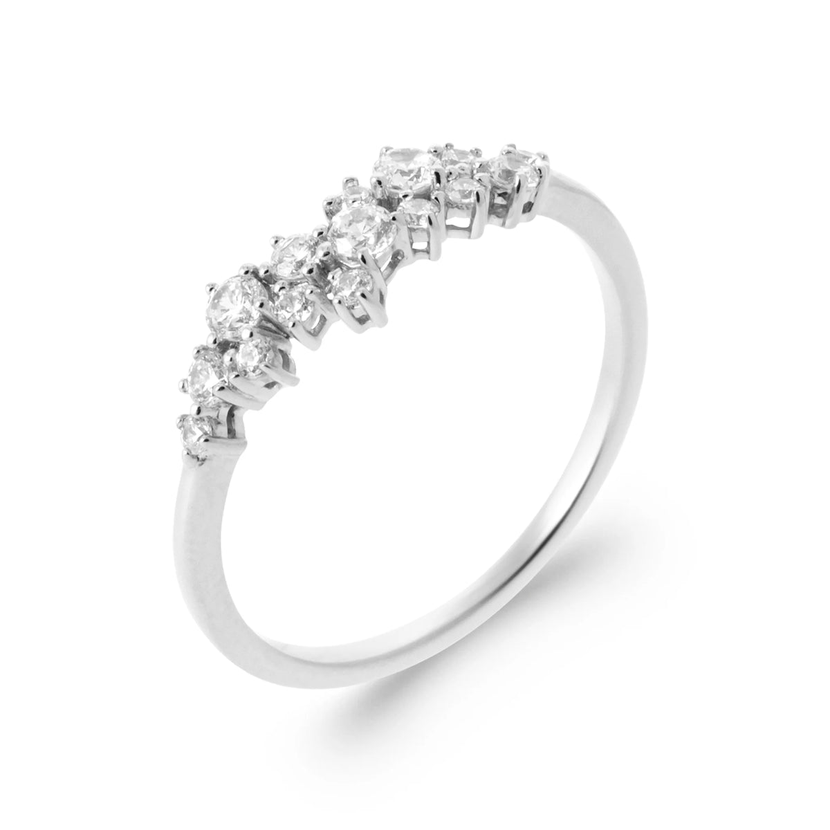 Bague grappe de zircons en argent 925