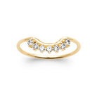 Bague plaqué or en arc, ligne de zircons sertis griffes, vue de face