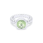 Bague “Indiscrète” en Argent 950 – Pierre Fine Ronde 9mm et Anneau Torsadé