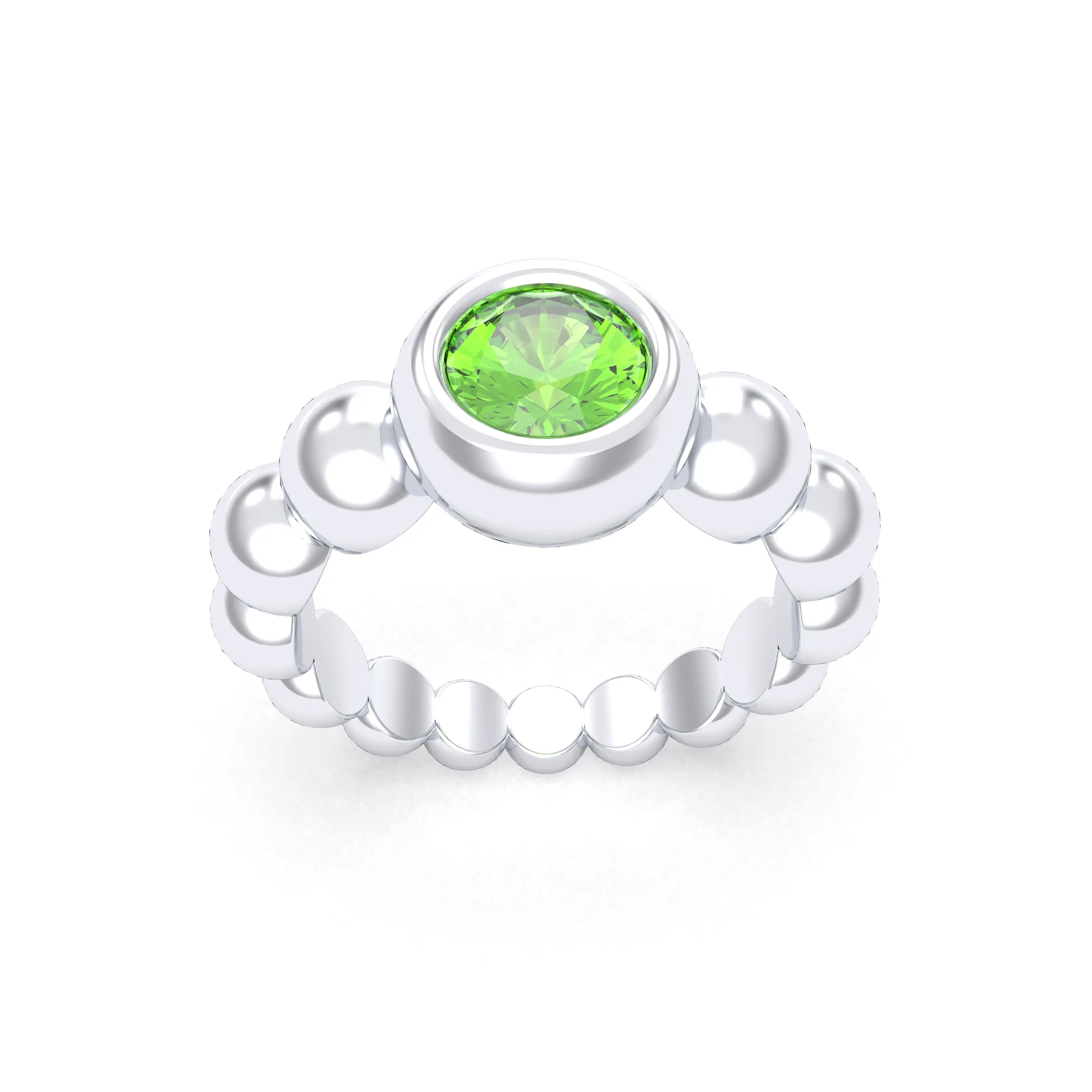 Bague Indiscrète — Solitaire « Boule » en Argent 950 et Pierre Fine