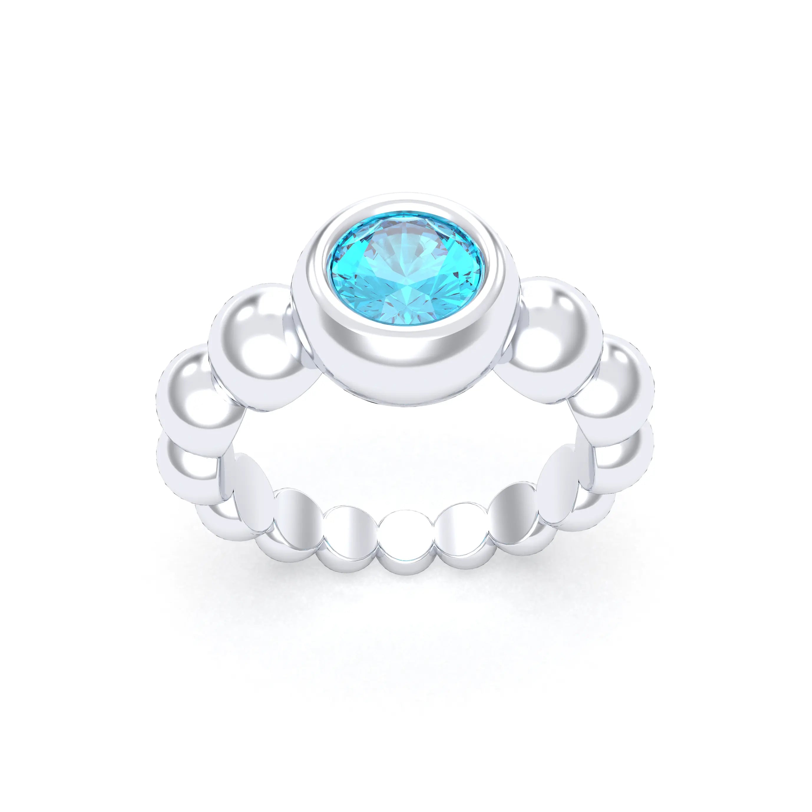 Bague Indiscrète — Solitaire « Boule » en Argent 950 et Pierre Fine