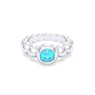 Bague Indiscrète — Solitaire « Boule » en Argent 950 et Pierre Fine