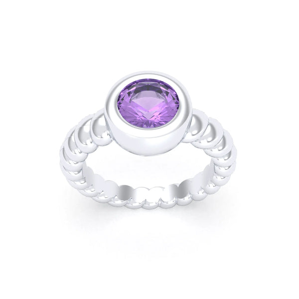 Bague Indiscrète 7mm en Argent 950 – Pierre Fine & Torsades, autre vue