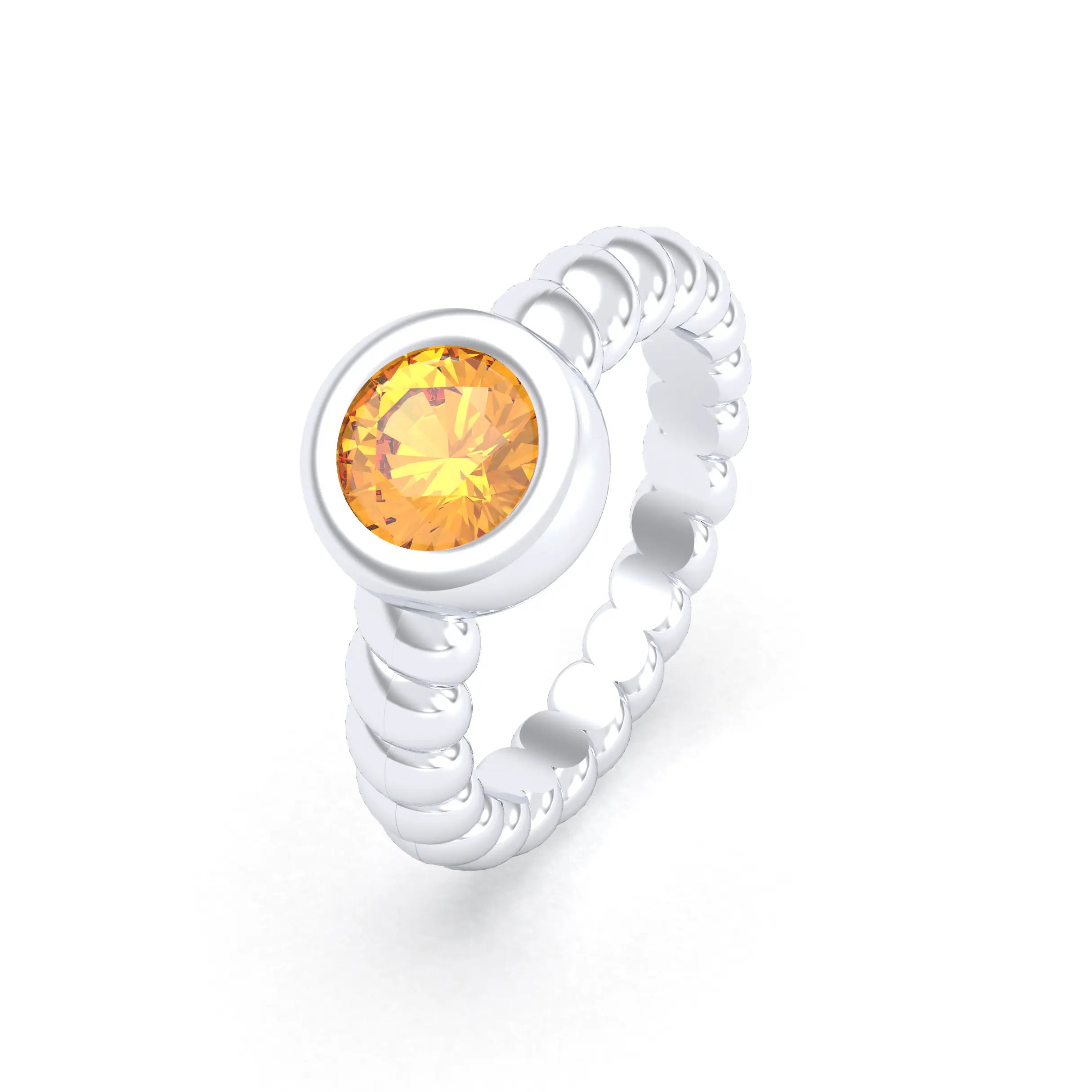 Bague “Indiscrète” 7mm en Argent 950 – Pierre Fine & Torsades