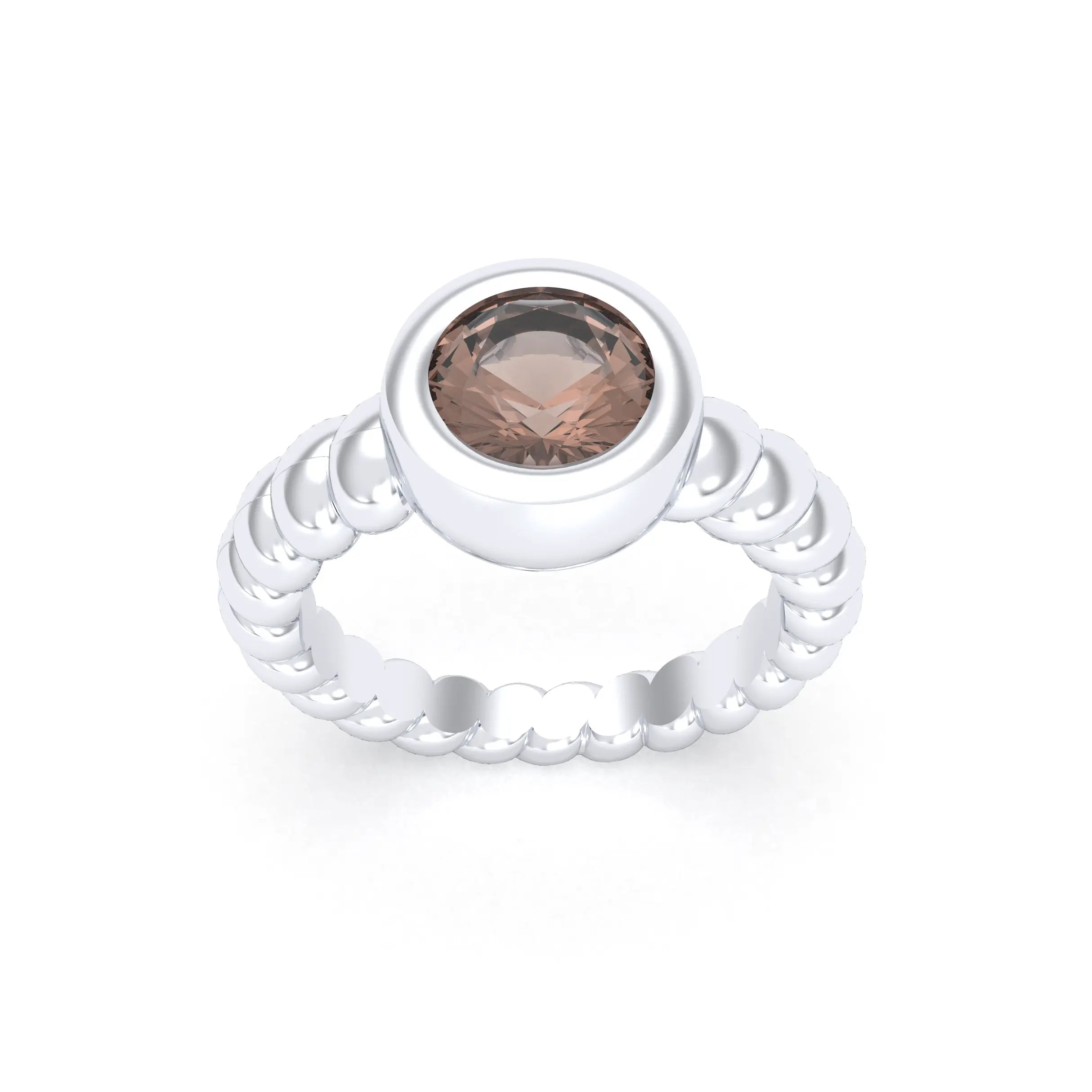Bague “Indiscrète” 7mm en Argent 950 – Pierre Fine & Torsades