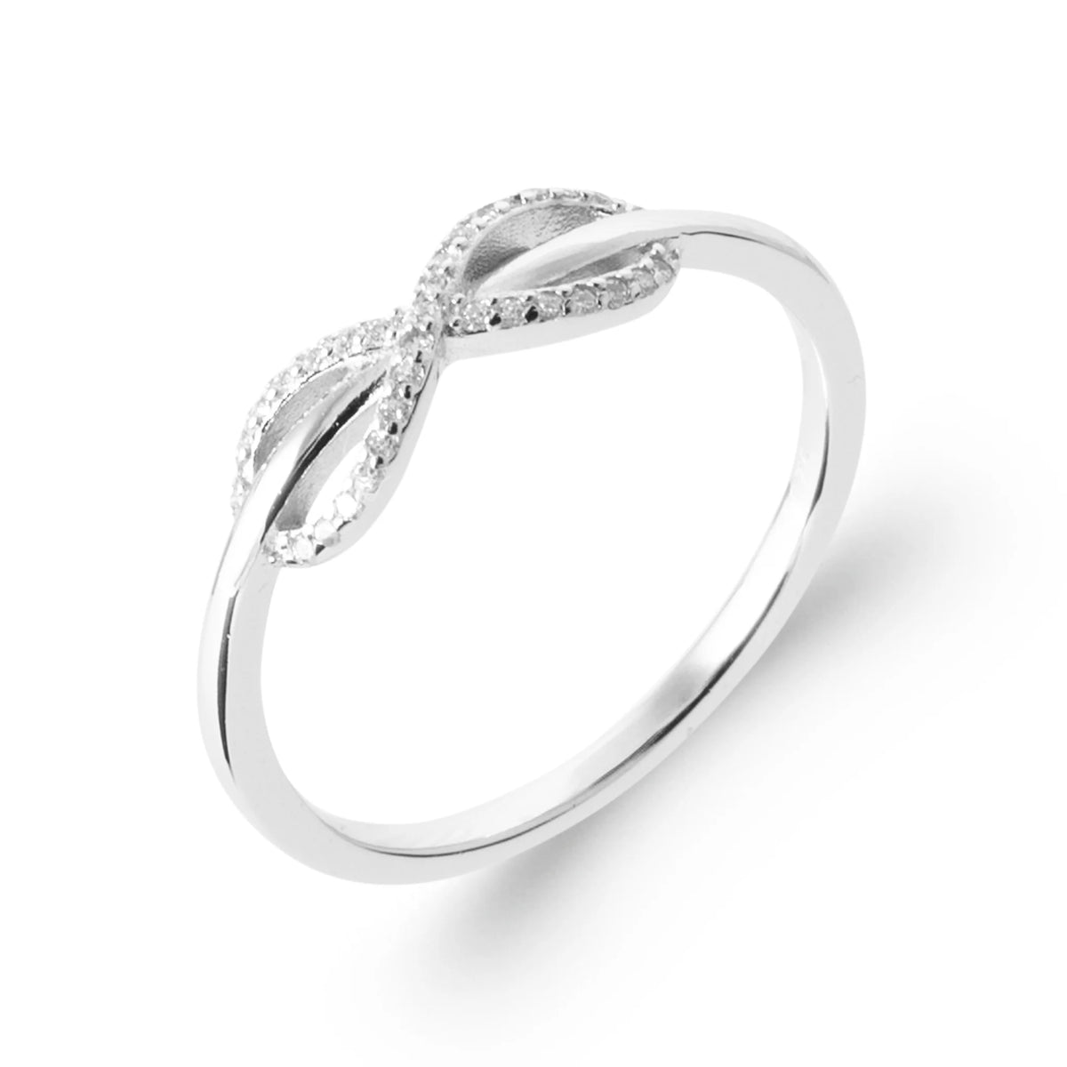Bague infini pavé de zircons en argent 925