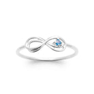 Bague infini et pierre bleue en argent 925