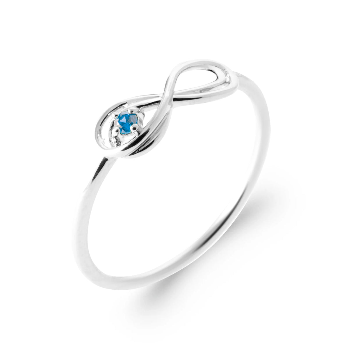 Bague infini et pierre bleue en argent 925