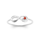 Bague infini et pierre rouge en argent 925