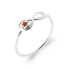 Bague infini et pierre rouge en argent 925