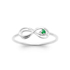 Bague infini et pierre verte en argent 925