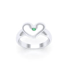 Bague Étreinte en Argent : l’éclat d’un cœur sculpté sur mesure Emeraude