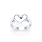 Bague Étreinte en Argent : l’éclat d’un cœur sculpté sur mesure Saphir bleu