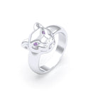 Bague Féline en Argent et Regard Précieux Personnalisable