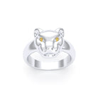 Bague Féline en Argent et Regard Précieux Personnalisable
