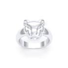 Bague Féline en Argent et Regard Précieux Personnalisable