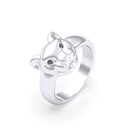 Bague Féline en Argent et Regard Précieux Personnalisable