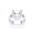 Bague Féline en Argent et Regard Précieux Personnalisable