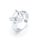 Bague Féline en Argent et Regard Précieux Personnalisable