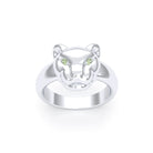 Bague Féline en Argent et Regard Précieux Personnalisable