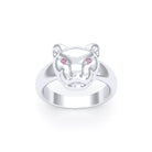 Bague Féline en Argent et Regard Précieux Personnalisable