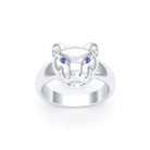 Bague Féline en Argent et Regard Précieux Personnalisable