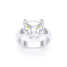 Bague Féline en Argent et Regard Précieux Personnalisable