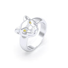 Bague Féline en Argent et Regard Précieux Personnalisable