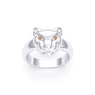 Bague Féline en Argent et Regard Précieux Personnalisable