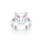 Bague Féline en Argent et Regard Précieux Personnalisable