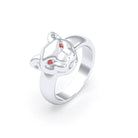 Bague Féline en Argent et Regard Précieux Personnalisable