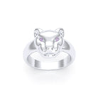 Bague Féline en Argent et Regard Précieux Personnalisable