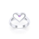 Bague Idylle en Argent : la pureté d’un cœur éternel et sur mesure Améthyste