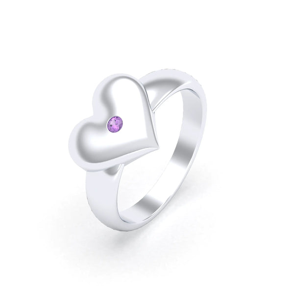 Bague Idylle en Argent : la pureté d’un cœur éternel et sur mesure, autre vue