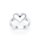 Bague Idylle en Argent : la pureté d’un cœur éternel et sur mesure Diamant noir