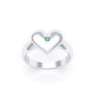 Bague Idylle en Argent : la pureté d’un cœur éternel et sur mesure Emeraude