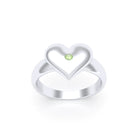 Bague Idylle en Argent : la pureté d’un cœur éternel et sur mesure Péridot