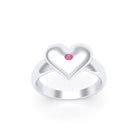 Bague Idylle en Argent : la pureté d’un cœur éternel et sur mesure Rubis