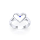 Bague Idylle en Argent : la pureté d’un cœur éternel et sur mesure Saphir bleu