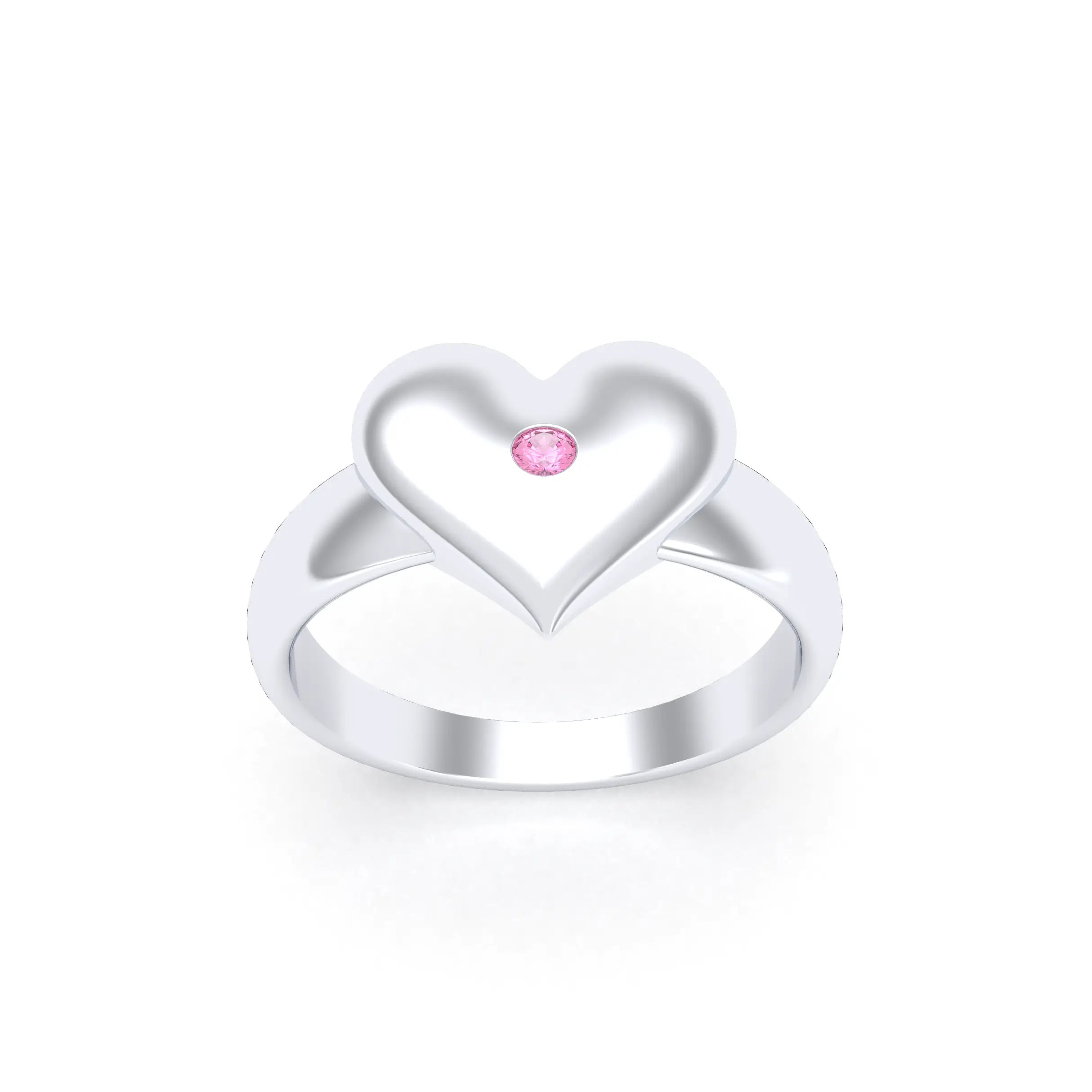 Bague Idylle en Argent : la pureté d’un cœur éternel et sur mesure Saphir rose