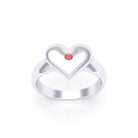 Bague Idylle en Argent : la pureté d’un cœur éternel et sur mesure Saphir rouge