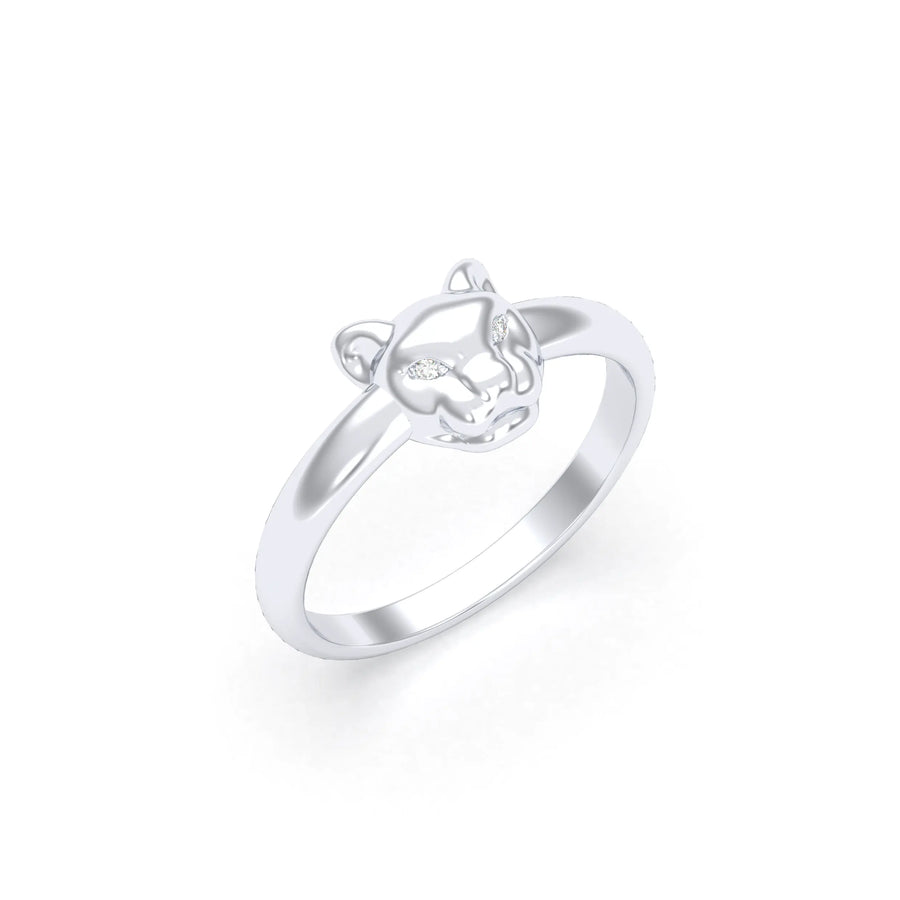 Bague de joaillerie en argent 950, vue de détail, fabriquée à l’atelier Bajoia de Sèvres