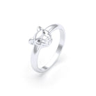 Bague Petite Féline Argent Massif & Regard de Gemmes Diamant noir