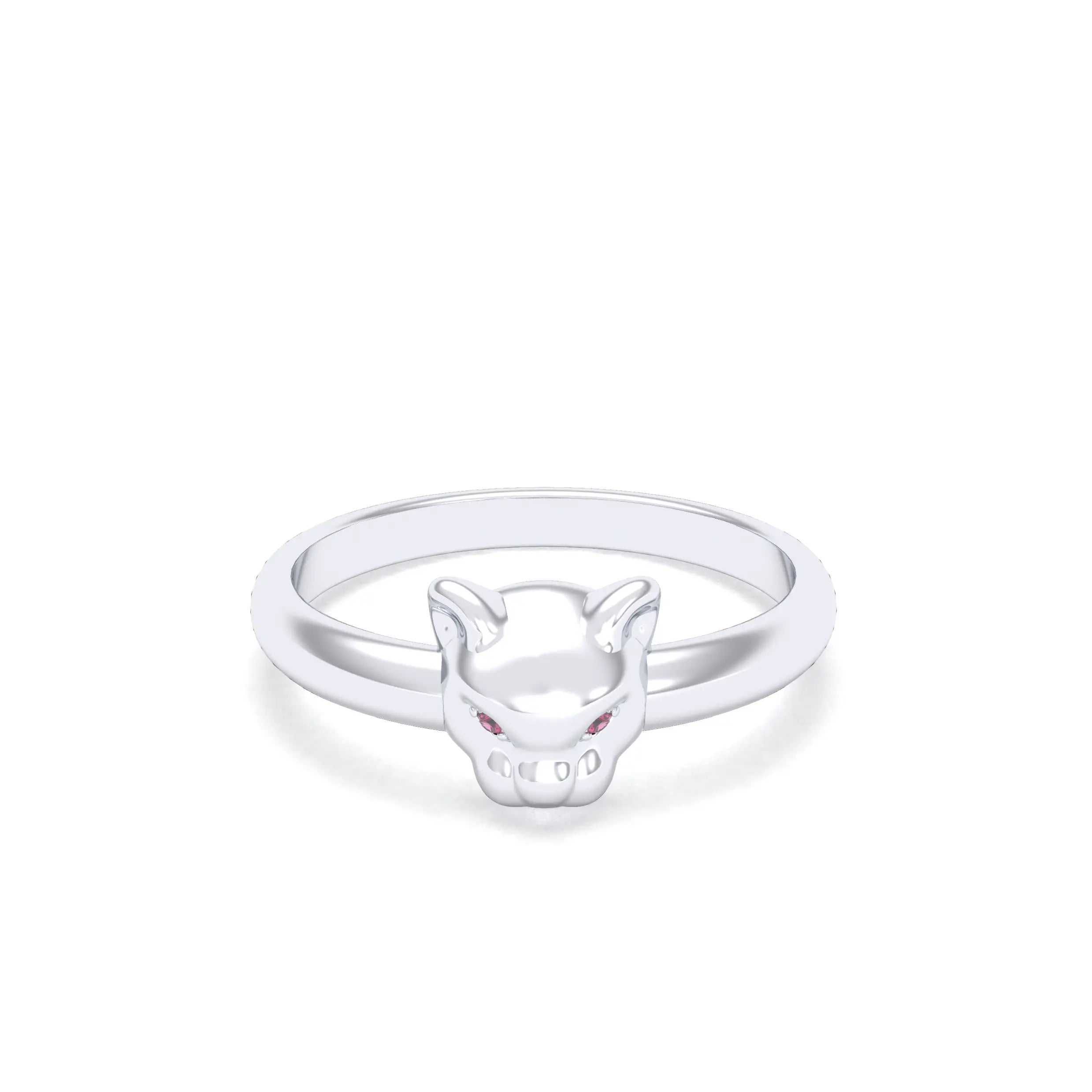 Bague Petite Féline Argent Massif & Regard de Gemmes