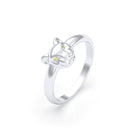 Bague Petite Féline Argent Massif & Regard de Gemmes Saphir jaune
