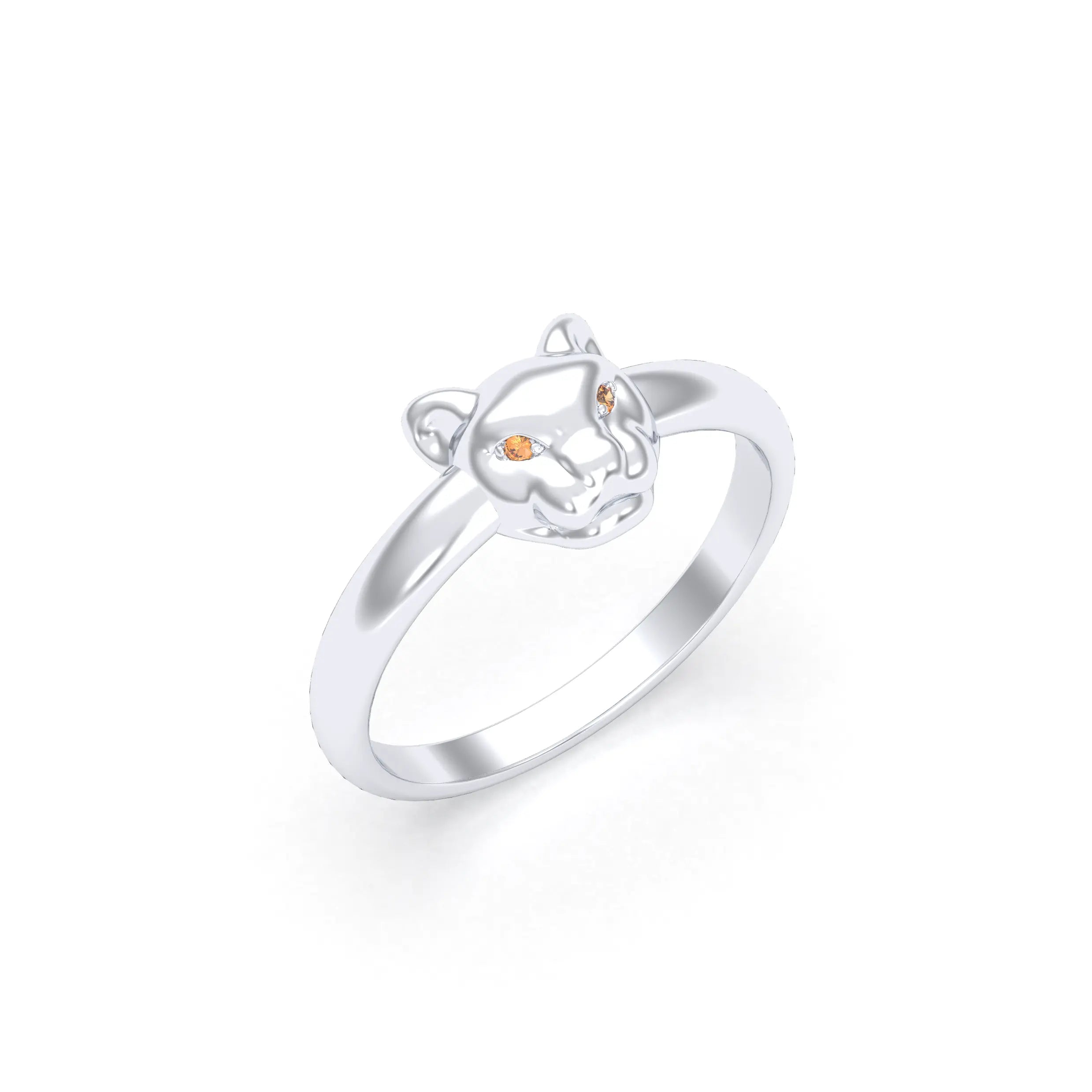 Bague Petite Féline Argent Massif & Regard de Gemmes